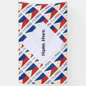 フィリピンとフィリピン国旗のタイル貼りパーソナライズされた 横断幕 (縦)