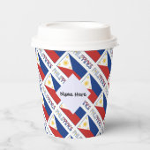 フィリピンとフィリピン国旗の国名タイル 紙コップ (正面)