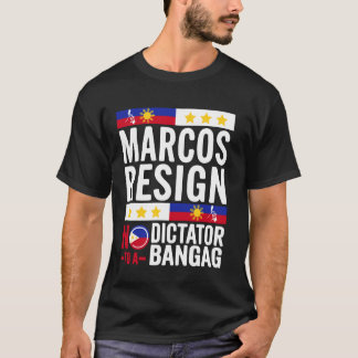 フィリピンにおける独裁に反対するマルコス辞任スタンド Tシャツ