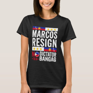 フィリピンにおける独裁政権に反対するマルコス辞任の立場 Tシャツ