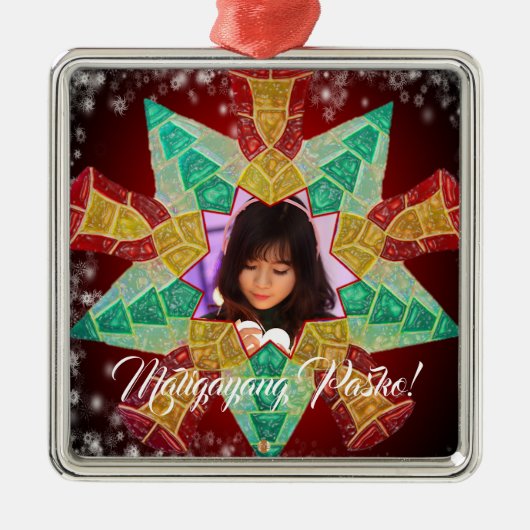 フィリピンのカラフルな星のランタン、口頭のスタイル メタルオーナメント (正面)