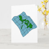 フィリピンのグリーティングカードの地図 カード (黄色い花)