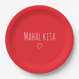 フィリピンのバレンタインデーに捧げる「Mahal Kita I Love You」 ペーパープレート