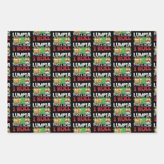 フィリピンのルンピア食の漫画 ラッピングペーパーシート (正面)