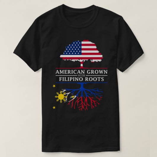 フィリピンのルーツを持つアメリカ人フィリピンPR Tシャツ (デザイン正面)