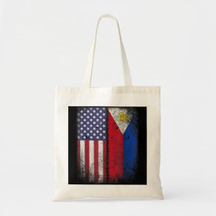 フィリピンのルーツ米国産フィリピン米国国旗 トートバッグ