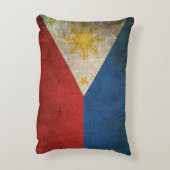 フィリピンのヴィンテージの動揺してな旗 アクセントクッション (裏面(縦))