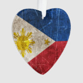 フィリピンのヴィンテージの老化させ、傷付けられた旗 オーナメント (正面)