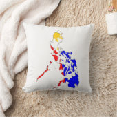 フィリピンの国旗の地図の形のシルエット クッション (ブランケット)