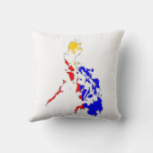 フィリピンの国旗の地図の形のシルエット クッション (裏面)