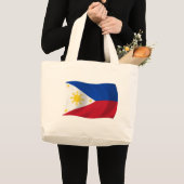 フィリピンの国旗トートバッグ ラージトートバッグ (正面(商品))