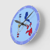 フィリピンの地図の旗 ラウンド壁時計 (傾斜)