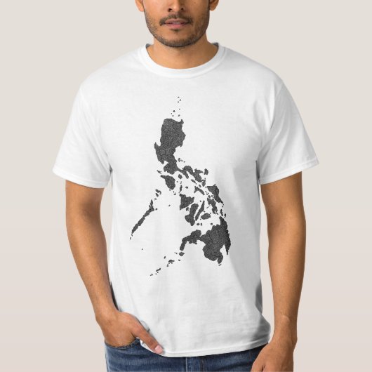 フィリピンの地図デザイン Tシャツ (正面)