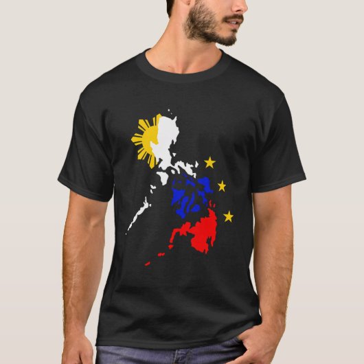 フィリピンの地図フード付 Tシャツ (正面)