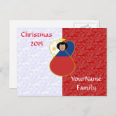 フィリピンの天使の旗の赤い白 シーズンポストカード (正面/裏面)