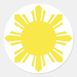 フィリピンの太陽の黄色 ラウンドシール