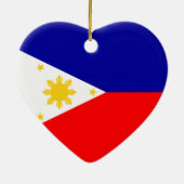 フィリピンの旗のハート セラミックオーナメント (裏面)