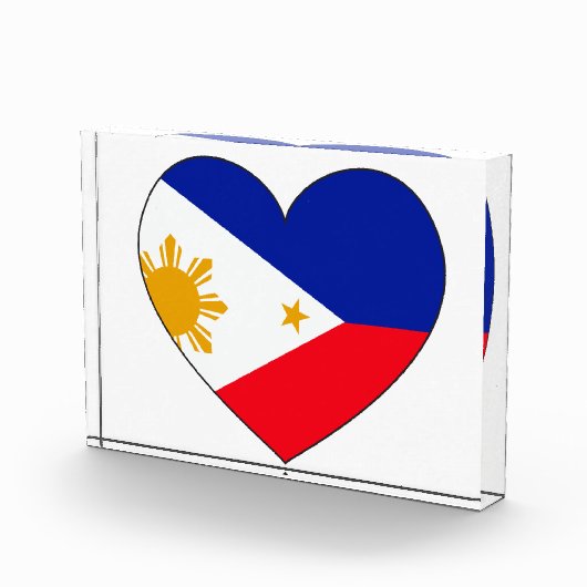 フィリピンの旗のハート フォトブロック (右)