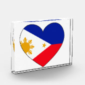 フィリピンの旗のハート フォトブロック (左)
