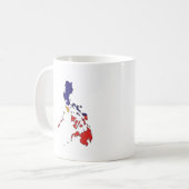 フィリピンの旗の地図 コーヒーマグカップ (正面左)