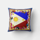フィリピンの旗-フィリピンのデザインの枕 クッション (裏面)