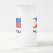 フィリピンの旗 フロストグラスビールジョッキ (中央)