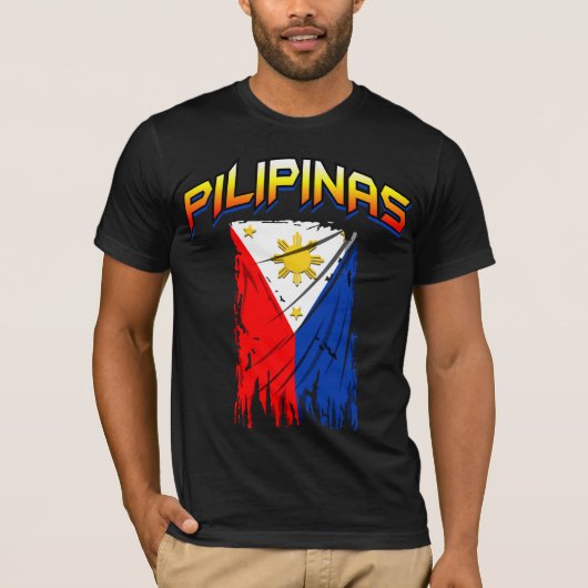 フィリピンの旗(pilipinas)のティー tシャツ (正面)