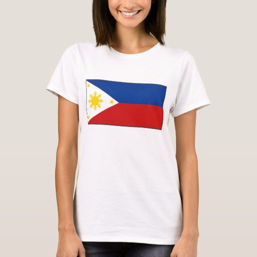 フィリピンの旗Xの地図のTシャツ Tシャツ (正面)