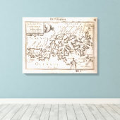 フィリピンの最初の個人地図。ヴィンテージ キャンバスプリント (インサイチュ (ウッドフロア))