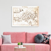 フィリピンの最初の個人地図。ヴィンテージ キャンバスプリント (インサイチュ (リビング))