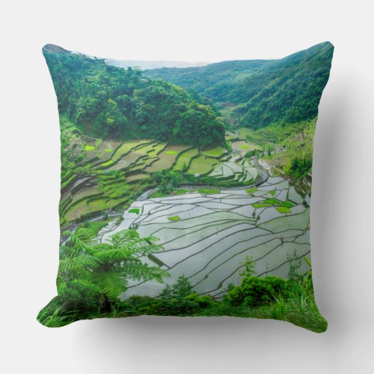 フィリピンの棚田の風景 クッション (正面)