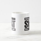 フィリピンの殴打-黒 コーヒーマグカップ (中央)