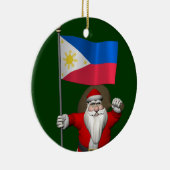 フィリピンの看板のあるサンタクロース セラミックオーナメント (右)