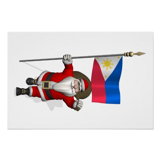 フィリピンの看板のあるサンタクロース ポスター (正面)