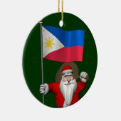 フィリピンの看板のある甘いサンタクロース セラミックオーナメント (右)
