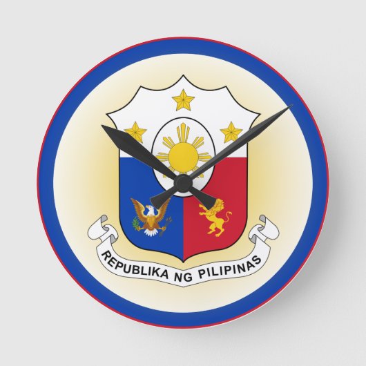 フィリピンの腕の丸の形状 ラウンド壁時計 (正面)