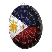 フィリピンの黒くグランジな旗 ダーツボード (正面右)