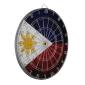 フィリピンの黒くグランジな旗 ダーツボード (正面左)