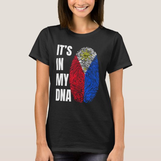 フィリピンのDNA指紋生体認証フラグ Tシャツ (正面)