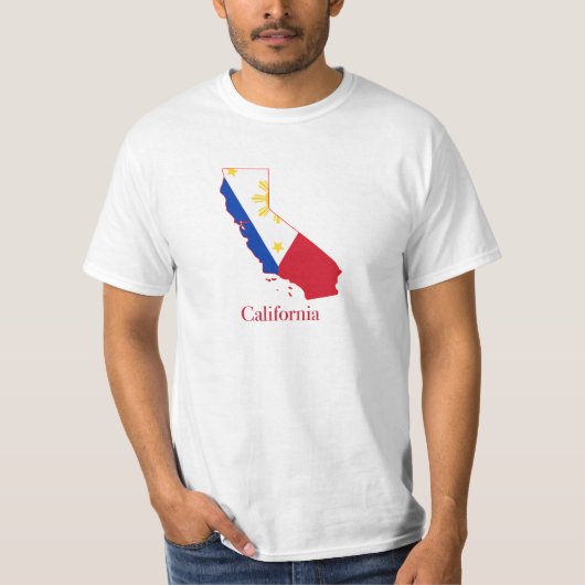 フィリピンはカリフォルニア地図に印を付けます Tシャツ (正面)
