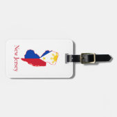 フィリピンはニュージャージーの州の地図に印を付けます ラゲッジタグ (正面横)