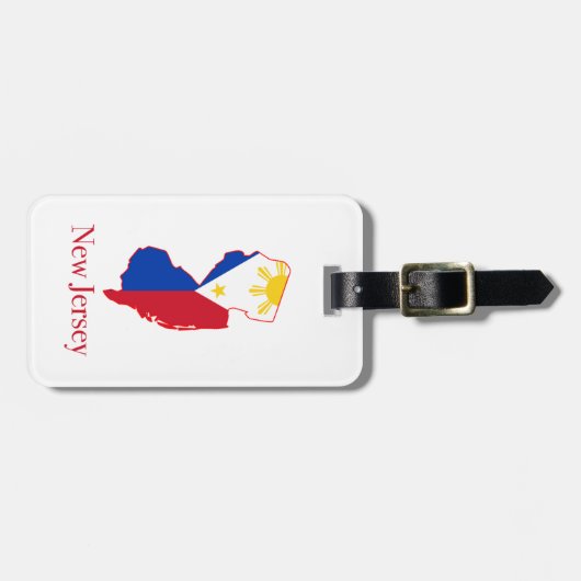 フィリピンはニュージャージーの州の地図に印を付けます ラゲッジタグ (正面横)