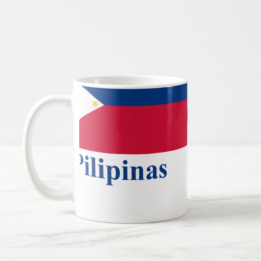 フィリピンはフィリピン人の名前と印を付けます コーヒーマグカップ (左)