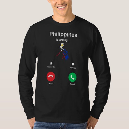 フィリピンは電話している Tシャツ (正面)