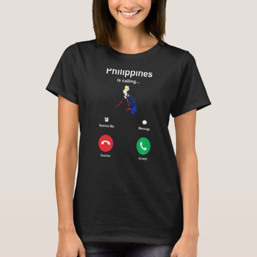フィリピンは電話している Tシャツ (正面)