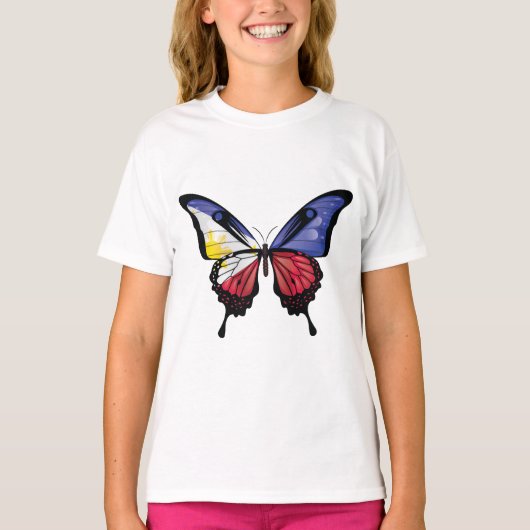 フィリピンアゲハチョウバタフライ国旗 Tシャツ (正面)