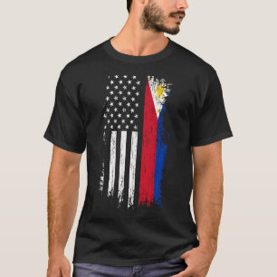 フィリピンアメリカン国旗のフード付きスウェットシャツ – フィリピンプライド Tシャツ