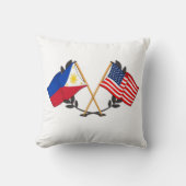 フィリピンアメリカン国旗フィリピン伝統ヴィンテージ クッション (正面)