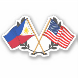 フィリピンアメリカン国旗フィリピン伝統ヴィンテージ シール