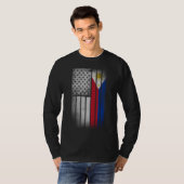 フィリピンアメリカ国旗フィリピン国旗 Tシャツ (正面フル)